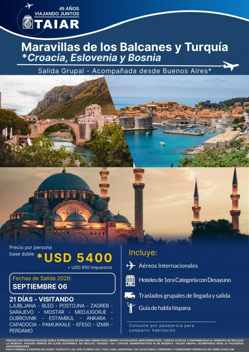 MARAVILLAS DE LOS BALCANES Y TURQUIA