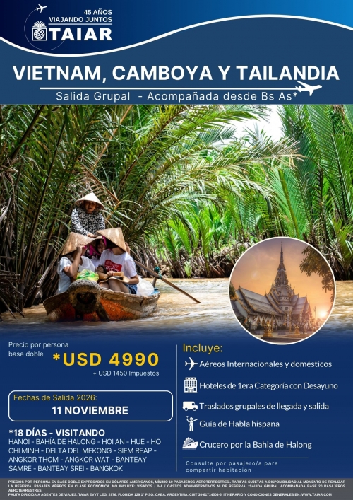 VIETNAM, CAMBOYA Y TAILANDIA