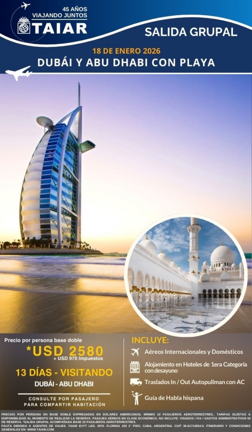 DUB�I Y ABU DHABI CON PLAYAS